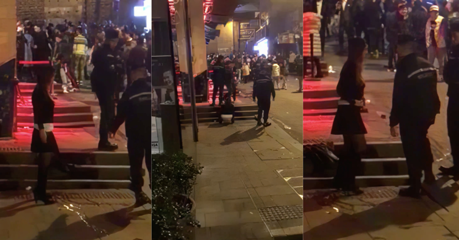 癲線港女LKF當住差人面前當街痾尿