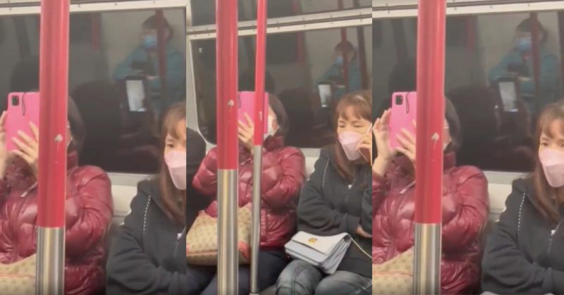 香港阿姐地鐵睇咸片 玻璃倒影被發現