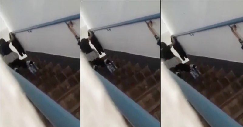 港女校服妹後樓梯女上男下